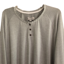 Koolaburra by UGG Gray Ribbed Henley Top Womens Size XL Lace Trim Lagenlook - £20.07 GBP