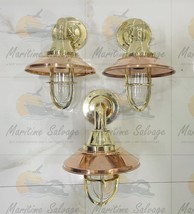 New Nautical Brass Wall Mount Bulkhead Passageway Light with Copper Shade - £287.20 GBP