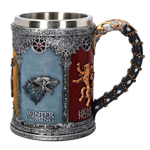 Game of Thrones Mug, Winter Is Coming, Resin Art and Steel Coffee Cup - $29.99