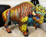 Ebros Colorful Native American Bison Buffalo Figurine 9.25&quot;L Hand Painte... - $31.99
