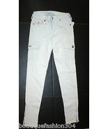 NWT New Womens True Religion Brand Jeans Skinny Cargo Pants 24 Pale Gray... - £203.00 GBP
