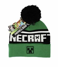 Minecraft Creeper Logo Pom B EAN Ie Hat, Green One Size - £16.74 GBP