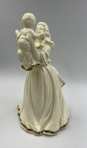 VTG Porcelain Ivory w/Gold Mother &amp; Baby Figurine Formalities By Baum Bros - £12.80 GBP