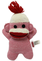 Schylling 7” Classic Sock Monkey Plush Red Yarn Hair Stuffed Animal Soft Toy - £10.03 GBP