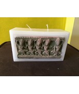 VINTAGE Rectangle CREAM Colored CANDLE Pottery Green ASIAN Dancers INSET... - £31.72 GBP