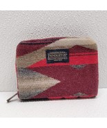 Pendleton Card Wallet Wool Southwest Aztec Tribal Red Brown Black Zip Ar... - $388.61 MXN