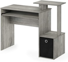 French Oak Grey Furinno Econ Multipurpose Home Office Computer Writing Desk. - £55.92 GBP