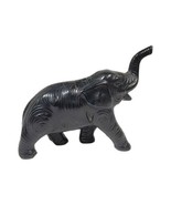 Vintage Black Plastic ELEPHANT Trunk Up Figurine Made in JAPAN 4&quot; Long G... - $18.21