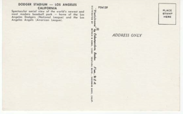 &quot;MAGNIFICENT DODGER STADIUM&quot; Los Angeles, California Aerial View c1960&#39;s - $5.94