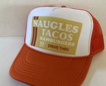 Vintage Naugles Tacos Hat Fast Food Trucker Hat Adjustable snapback Orange - $15.03