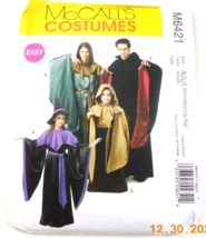 McCalls Sewing Pattern M6421 Costumes Halloween Vampire Adult Child S M ... - $6.04