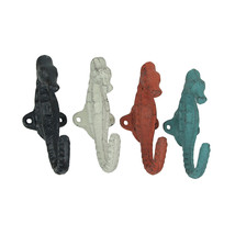 Zeckos Set of 4 Cast Iron Seahorse Decorative Wall Hooks - £31.18 GBP+