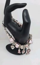Landau Pandora Inspired Breast Cancer Awareness Silver Adjustable Bracelet image 2