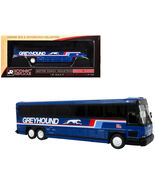 2001 MCI D4000 Coach Bus &quot;Greyhound&quot; Blue with Stripes &quot;Vintage Bus &amp; Mo... - $1,078.64 MXN