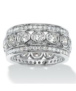 PalmBeach Jewelry 4.70 TCW Cubic Zirconia Ring in Platinum-plated Silver - £63.75 GBP