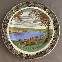 Leavenworth Overlook Indiana Plate made Staffordshire England Oxbow Ohio... - $8.00