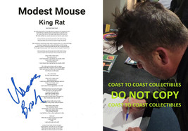 Isaac Brock signed Modest Mouse King Rat Lyrics sheet autograph COA exact Proof - £117.31 GBP