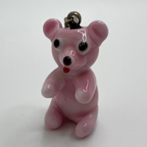 Murano Glass, Handcrafted Pink Teddy Bear Pendant & 925 Sterling Silver Necklace - $27.96