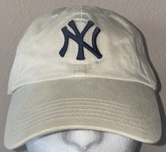 Stained* New York Yankees Adult Baseball Hat Cap One Size Tan - £11.94 GBP