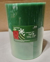 Christmas Ribbon 6&quot; x 100 Yards Green Tulle By Brother Sister Extra Wide 271T - £6.59 GBP