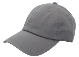 Dark Gray - Polo Style Cotton Baseball Cap Adjustable Washed Unisex - £14.64 GBP
