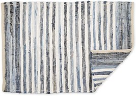 Handwoven Multicolor Area Rag Run, 2X3&#39;, Denim, Dii Chindi Home Collection - $37.92