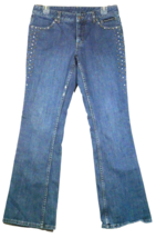 Harley Davidson Womens Jeans Blue Denim Pant Bling Pockets Size 6 - £21.38 GBP
