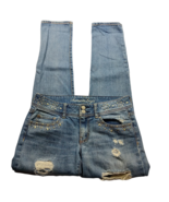 American Eagle Skinny Jeans 4 Regular Medium Wash Distressed Studded Denim - $383.44 MXN