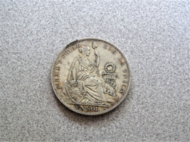 Coin 1895 Peru Silver Un Sol Republica Peruana Lima - $45.00