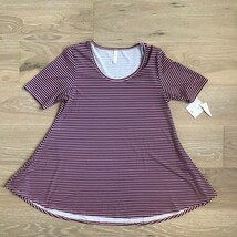 LuLaRoe Pink Purple Striped Perfect T Small - $9.99