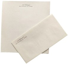Joe DiMaggio New York Yankees ized Paper and Envelope - £11.42 GBP