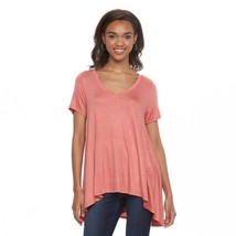 Mudd Knit Tee Shirt High Low Fit n Flare Tunic Trapeze Jersey Knit Top W... - £7.18 GBP