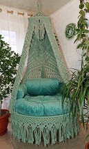 Macrame Swing Chair, chair hanging indoor hammock, hanging chair, swing chair, m - £395.46 GBP