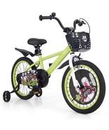18 Inch Kids Bike Adjustable with Detachable Training Wheels for 4-8 Yea... - €178,67 EUR
