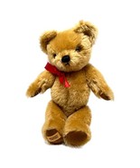 Vintage Merrythought Bear Mohair Golden Brown 15 inch Red Bow Made in En... - $108.45