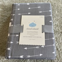 NEW Cloud Island Gray White Arrow Fitted Crib Sheet Cotton - £11.56 GBP