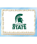 Michigan State Edible Image Topper Cupcake Cake Frosting 1/4 Sheet 8.5 x... - $11.75