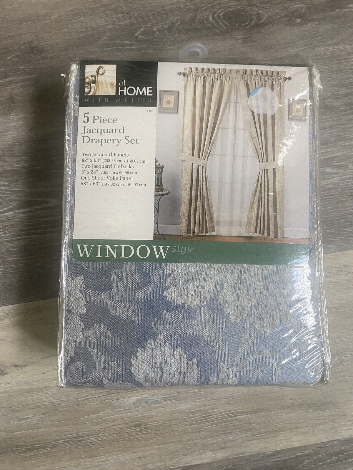 Primary image for Woven Jacquard Petite Scroll Curtain 5 PC Door Window Home Decor Wedgewood