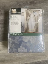 Woven Jacquard Petite Scroll Curtain 5 PC Door Window Home Decor Wedgewood - £15.73 GBP