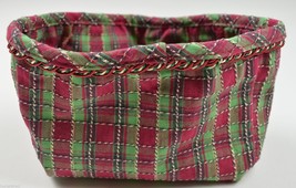 Longaberger Small Recipe Basket Liner Holiday Plaid Collectible Accessory Accent - £7.69 GBP