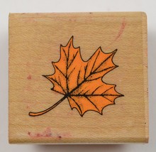Wood Mounted Rubber Stamp By Hero Arts Autumn Leaf Scrapbok Envelope Arts Crafts - £5.49 GBP