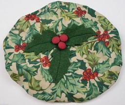 Longaberger Caroling Basket Fabric Lid Cover American Holly Home Decor Fabric - £8.45 GBP