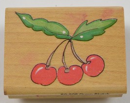 Wood Mounted Rubber Stamp By Stamp Rosa Cherry Sketch Scrapbook Envelope Crafts - £5.50 GBP