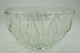 Vintage Hazel Atlas Williamsport Clear Pattern Glass Punch Bowl Tableware Decor - £30.43 GBP