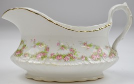 Vintage Homer Laughlin China Hudson Pink Floral Pattern Gravy Boat Tableware - $33.85