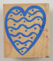 Wood Mounted Rubber Stamp By Hero Art Wavy Heart Scrapbook Envelope Arts Crafts - £5.52 GBP