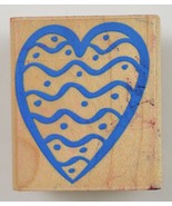 Wood Mounted Rubber Stamp By Hero Art Wavy Heart Scrapbook Envelope Arts... - £5.39 GBP