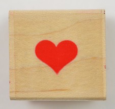 Wood Mounted Rubber Stamp By Hero Arts Solid Heart Sceapbook Evelope Arts Crafts - £5.49 GBP