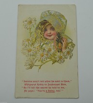 Vintage Postcard Greeting Card Daisies Wont Tell What He Said To Them Ea... - $14.50