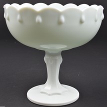 Vintage Indiana Glass Teardrop Milk Glass Pattern Compote Style Planter Decor - £15.45 GBP